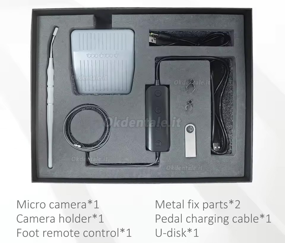 Microcamera intraorale digitale dentale visiva a LED con controllo a pedale
